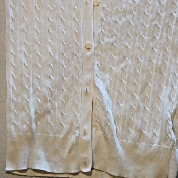 Tommy Hilfiger Long Sleeve White Button up Sweater. Office Modest, Minimalist. - Picture 8 of 12